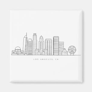 Aimant Illustration minimaliste de l'horizon de Los Angel