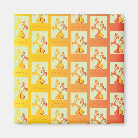 Aimant Illustration moderne Sunny jaune Tulip Couple (Devant)
