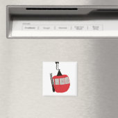 Aimant Illustration Red Retro Ski Lift (In Situ (Lave-vaisselle))