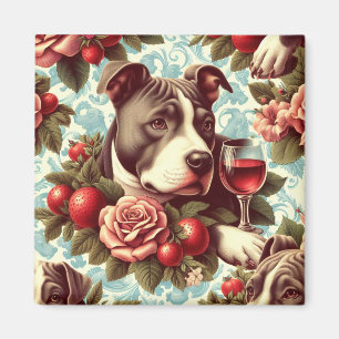 Aimant Illustration Retro American Pit Bull Terrier