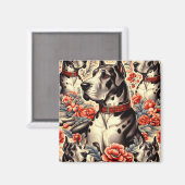 Aimant Illustration Retro Great Dane (Recto/Verso)