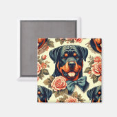 Aimant Illustration Retro Rottweiler (Recto/Verso)