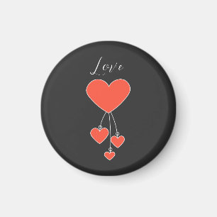 Aimant Illustration simple avec le coeur écarlate "Amour"