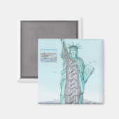 Aimant Illustration transversale de Statue de la Liberté (Recto/Verso)
