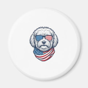 Aimant Illustration vectorielle de chien duveteux patriot
