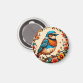 Aimant Illustration vibrante et colorée d'un oiseau (Recto/Verso)
