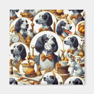 Aimant Illustration vintage Anglais Setter
