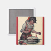 Aimant Illustration vintage Bonne fête d'anniversaire Pèr (Recto/Verso)