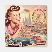 Aimant Illustration vintage de beauté (Devant)