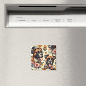 Aimant Illustration vintage de chien de boxe (In Situ (Lave-vaisselle))