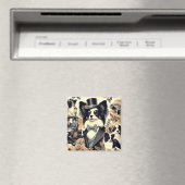 Aimant Illustration vintage de chien Papillon (In Situ (Lave-vaisselle))