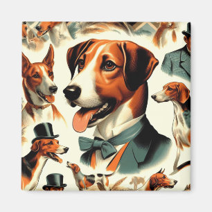 Aimant Illustration vintage de Foxhound