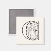 Aimant Illustration vintage de la lettre E (Recto/Verso)