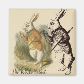 Aimant Illustration vintage de lapin blanc (Devant)