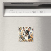 Aimant Illustration vintage Rat Terrier (In Situ (Lave-vaisselle))