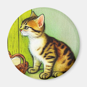Aimant Illustration vintage Tabby Cat