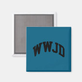 Aimant Illustration WWJD Que ferait Jésus (Recto/Verso)