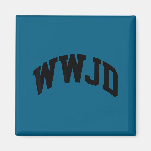Aimant Illustration WWJD Que ferait Jésus (Devant)