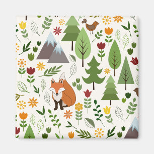 Aimant Illustrations de style scandinave sur Motif crème