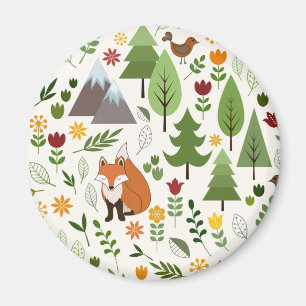 Aimant Illustrations scandinaves de style sur le motif