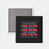 Aimant Ils mangent les élections 2024 des chiens et chats (Recto/Verso)