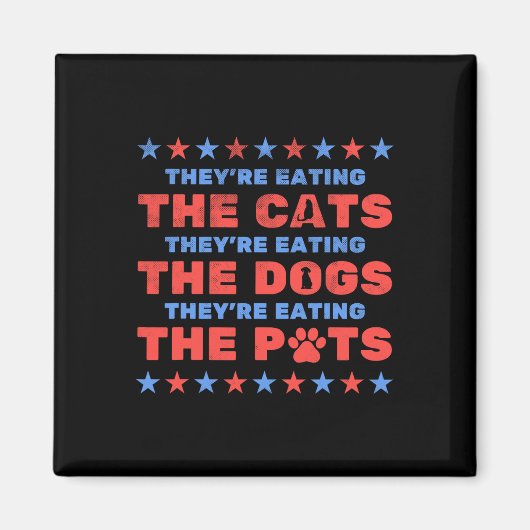Aimant Ils mangent les élections 2024 des chiens et chats (Devant)
