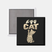 Aimant ILY Cat ASL Geste main sourde perte d'audition (Recto/Verso)