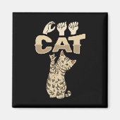 Aimant ILY Cat ASL Geste main sourde perte d'audition (Devant)