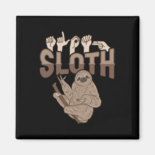 Aimant ILY Sloth ASL Gesture mains sourdes Perte d'auditi