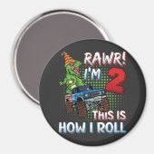 Aimant I'm 2 Voici comment je roule Dinosaur Monster Truc (Recto/Verso)