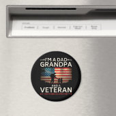 Aimant I'm A Papa Grandpa Et A Vétéran Circle (In Situ (Lave-vaisselle))