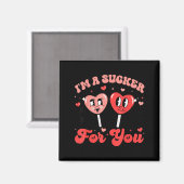 Aimant I'm A Sucker For You Candy Heart Groovy Retro Vale (Recto/Verso)