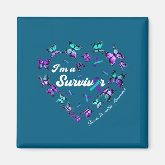 Aimant I'm A Survivor Suicide Prevention Awareness Butter (Devant)