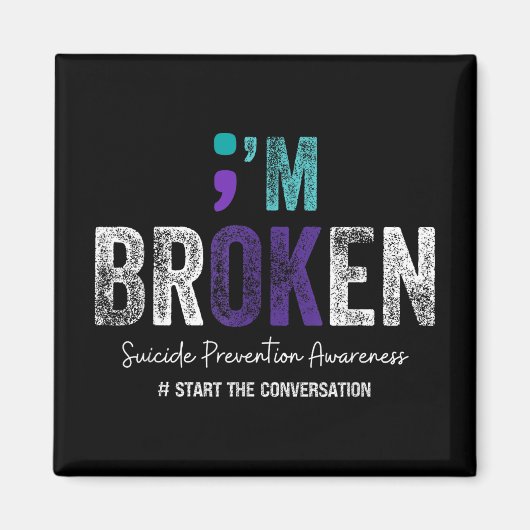 Aimant Im Broken Im Ok Suicide Prevention 2024 (Devant)
