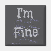 Aimant I'm Fine Suicide Prevention Awareness  (Devant)