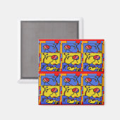 Aimant Image avec art moderne poisson (Recto/Verso)