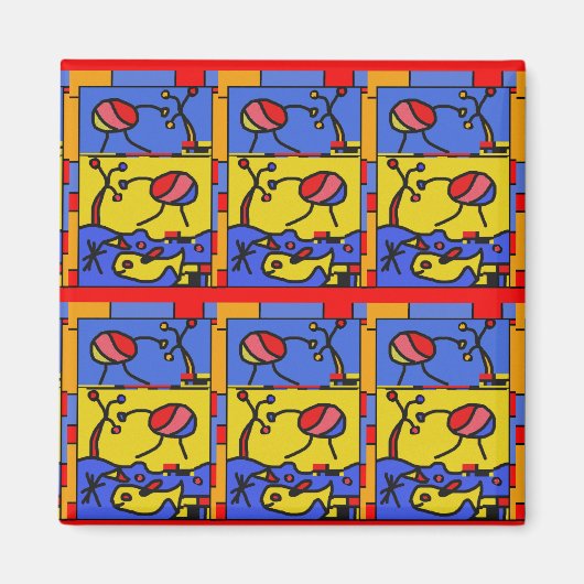 Aimant Image avec art moderne poisson (Devant)