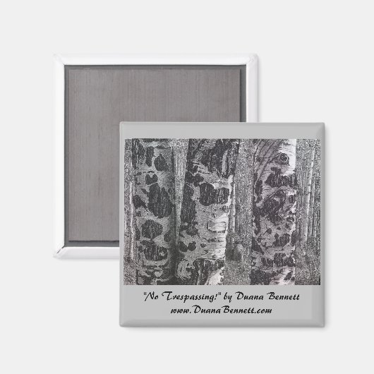 Aimant Image de l'aimant de dessin au charbon "Pas de int (Recto/Verso)