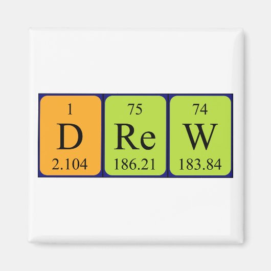 Aimant Image de l'aimant de nom de table périodique (Devant)