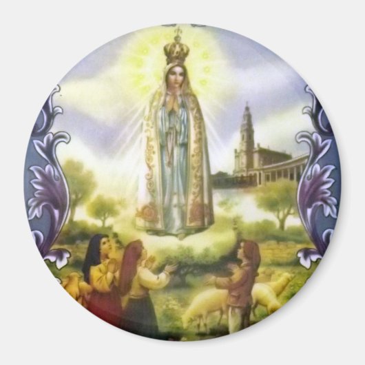 Aimant Image de l'apparition Notre Dame de Fatima (Devant)