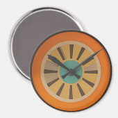 Aimant Image d'horloge en tranche d'orange futuriste atom (Recto/Verso)