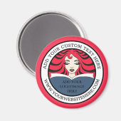 Aimant Image et texte de votre logo d'entreprise ronde ic (Recto/Verso)