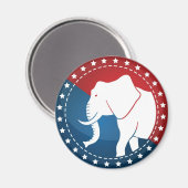 Aimant Image illustrée par Kozzi-d'un éléphant-badge-5000 (Recto/Verso)