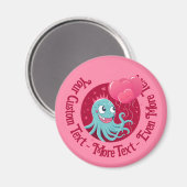 Aimant Image mignonne d'un poulpe tenant des ballons (Recto/Verso)
