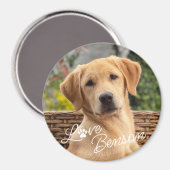 Aimant Image moderne personnalisée Aimer Paw Coeur Texte (Recto/Verso)