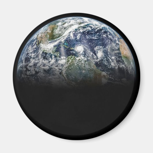 Aimant Image Mosaïque De La Planète Terre Avec 3 Ouragans (Devant)