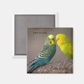 Aimant Image personnalisée de deux perroquets avec texte  (Recto/Verso)