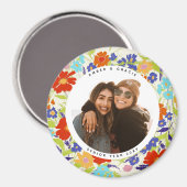 Aimant Image ronde Joli cadre Fleur sauvage avec Magnétoi (Recto/Verso)