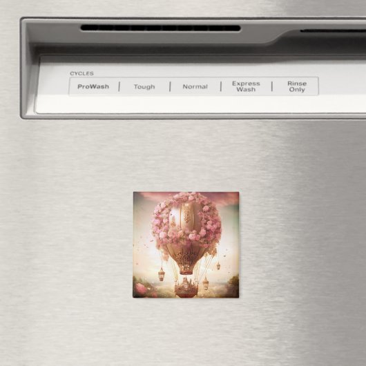 Aimant Imaginaire à air chaud ballon rose or (In Situ (Lave-vaisselle))