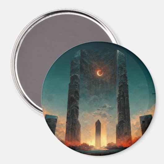 Aimant Imaginaire Black Gate Sci-Fi Art (Recto/Verso)